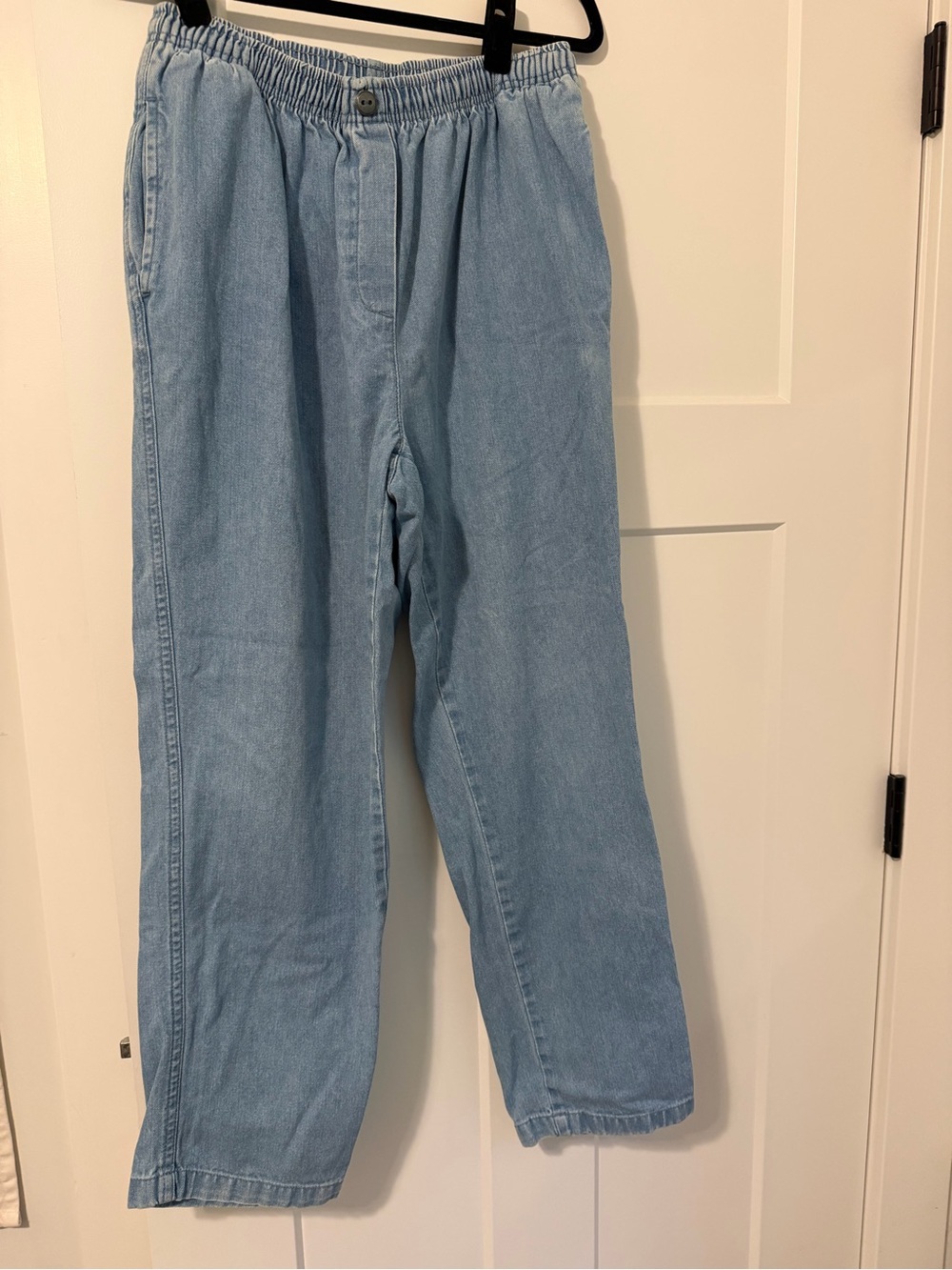 Vintage Elastic Waist Jeans in Light Blue